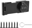 Password Rotary Hasp Locks,Black 1 Pack Cabinet Locks with Combination,Keyless Security Latch for Sliding Barn Door, Gate, Small Door, Closet, Drawers by TinyTreasures Baby Boutique