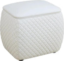 Ottoman Rectangular Storage Ottoman Bench, Faux Leather Footrest, Stool Footstool for Living Room, Bedroom, Entryway, White, 19.5"x15.5"x18" by CozyNest Decor