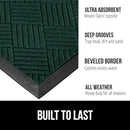 GORILLA GRIP 100% Waterproof All-Season WeatherMax Doormat US Designed Natural Rubber, Stain and Fade Resistant, Low Profile Indoor Outdoor Door Mats, Easy Clean Patio Mat, 23x35, Green Diamond by CozyNest Decor
