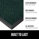 GORILLA GRIP 100% Waterproof All-Season WeatherMax Doormat US Designed Natural Rubber, Stain and Fade Resistant, Low Profile Indoor Outdoor Door Mats, Easy Clean Patio Mat, 17x29, Green Diamond by CozyNest Decor