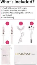 Novashine Professional Teeth Whitening Kit: Advanced Blue LED Light, Concentrated Peroxide Gel, Smartphone Adapter, Travel Bag by CozyNest Decor