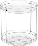 2 Tier Lazy Susan Turntable for Cabinet,Countertop,Pantry,9.5"W Spinning Seasoning Organizer,Double Rotating Kitchen Spice Rack Organizer and Condiments,Medicine,Vitamin Bottle Organizer Carousels,1Pc by CozyNest Decor