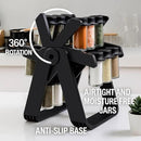 A&K's Rotating Spice Rack Organizer, 18 Glass Jars, 360-Degree Turntable, Black, Comes with Spice Label Stickers, Funnel, and Water Pen. Best for Kitchen Organization, Countertop, Pantry, and Cabinet. by CozyNest Decor
