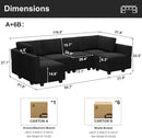 Belffin Modular Reversible Sectional Sofa U Shaped Couch with Storage Seat with Chaise Velvet Black by CozyNest Decor