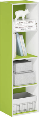 Furinno Luder Bookcase / Book / Storage, 4-Tier Cube, Green/White by TinyTreasures Baby Boutique