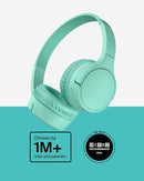 Belkin SoundForm Mini - Wireless Bluetooth Headphones for Kids with 30H Battery Life, 85dB Safe Volume Limit, Built-in Microphone - Kids On-Ear Earphones for iPhone, iPad, & More - Mint w/Case by TinyTreasures Baby Boutique
