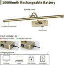 Wireless Picture Lights Rechargeable Gallery Lighting Battery Picture Frame Light with Remote and Timer, Adjustable Art Light for Paintings, Portraits, Antique Bronze Finish 24'' Inch 5W 2700K by CozyNest Decor