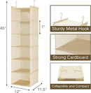 MAX Houser 6 Tier Shelf Hanging Closet Organizer, Closet Hanging Shelf with 2 Sturdy Hooks for Storage,2 Pack, Foldable (Yellow) by CozyNest Decor