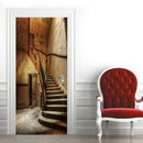3D Peel and Stick Murals - Old Stairs - Wallpaper Self-Adhesive Decals - Removable PVC Waterproof Door Poster for Bedroom Living Room - 37.4 x 82.7 inch by GreenHaven Gardens