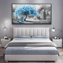 ZUITINGHUA Black Framed Canvas Wall Art For Living Room Large Wall Decor For Office Bedroom Decorations Blue Tree Landscape Pictures Black And White Paintings Artwork Aesthetic Home Decor 30x60 In by CozyNest Decor