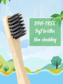 Bamboo Kids Toothbrushes (6 Pack) - Soft Bristle Organic Compostable BPA Free Toothbrush for Kids Toddler Baby Tooth Brush, Eco Friendly Natural Biodegradable Wooden Toothbrush - Round Handle by TinyTreasures Baby Boutique