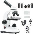 Microscope for Kids Starter Adults 64X-1280X Metal Monocular Microscope for Students School Home Education LED Lights Phone Holder Microscope Kit by TinyTreasures Baby Boutique