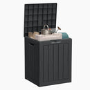 28 Gallon Resin Deck Box, Lockable Patio Outdoor Storage Box for Furniture, Garden Tools and Tools Storage, Waterproof Outside Storage Boxes - Black by CozyNest Decor