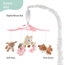 The Peanutshell Crib Mobile for Girls - Pink and White Musical Baby Crib Mobile with 12 Lullabies, Forest Baby Little Forest Nursery Decor by TinyTreasures Baby Boutique