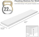 Sorbus Floating Shelves for Wall - 48 Inch Long Bathroom Shelves, Wall Decor for Bedroom, Kitchen, Living Room & Book Storage - Mounted Floating Shelf with Invisible Brackets (White, 3 Pack) by CozyNest Decor