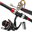 PROBEROS Kids Fishing Pole - Portable Telescopic Fishing Rod and Reel Combo Kit - Spincast Fishing Reel Casting Rods with Lures Lines Tackle Box and Bag for Boys Girls Youth Fishing by TinyTreasures Baby Boutique