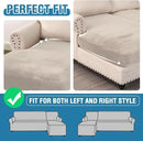 H.VERSAILTEX Velvet Stretch Individual Chaise Cover Sectional Couch Covers for L Shaped Sofa Both Left/Right Furniture Protector Seat Cushion Sofa Cover (1 Piece Chaise Cover, Oatmeal)
