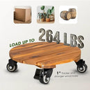 Idzo 2pack 12inches Wood Plant Caddy with Wheels Heavy Duty, 264 Lbs Capacity, Acacia Hardwood Plant Dolly, Plant Stand with 360° Lockable Wheels for Plant Pots, Heavy Objects Hauling - Natural Wood by GreenHaven Gardens