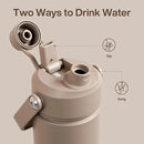 Insulated Water Bottle with Straw - Encool Stainless Steel Water Bottle, Leak-Proof, BPA-Free, Double Wall Vacuum Keeps Cold for 24 Hours for Sports, Travel, School (26 oz, Raw Umber) by CozyNest Decor