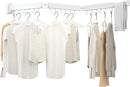 Clothes Drying Rack, Laundry Drying Rack Wall Mount, 3-Fold Wall Mounted Clothes Drying Racks for Hanging Clothes, Foldable & Sturdy Space Saver for Laundry Room -White by CozyNest Decor