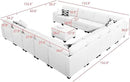 L Lengend Vansen Modular Sectional Sofa U Shaped Couch with Ottoman Modern Reversible Corner Sectional Couch for Living Room (Cream, U Shaped Sofa-6) by CozyNest Decor