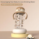 Evorie Tritan Spill Proof Toddler Straw Sippy Cup, 10 oz for Baby and Toddlers 1-3 Years Old, No Spill Straw Water Bottle with Removable Handles, Ideal for School, BPA-Free, Choco Car (NEW) by TinyTreasures Baby Boutique