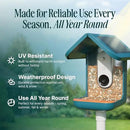 Birdbuddy PRO Solar Smart Bird Feeder with Camera - AI Bird Species Identification, 5MP Photos, 2K HD Video Live Stream Camera, Slow-Motion Video, 2.6in Focus - Blue Solar by CozyNest Decor