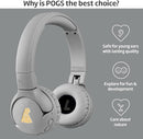 POGS Kids Bluetooth Wireless Headphones | The Gecko 2 | Foldable, Durable Headphones for Kids 3+ | Volume Limited 85 dB, Microphone | On-Ear | Wireless Music-Sharing Function (rGrey) by TinyTreasures Baby Boutique