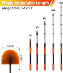 12FT (20FT Reach) Cobweb Duster with Extension Pole, Spider Web Brush for Cleaning Extendable, Professional Ceiling and Corner Dusters for Outdoor Indoor Use by CozyNest Decor