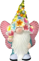 BAYN Garden Gnome Statues Outdoor Decor, Solar Powered Outdoor Gnome with Butterfly Wing Decorative Yard Garden Lights Art Gifts with 11 Warm White LEDs by GreenHaven Gardens