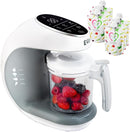 EVLA'S Baby Food Maker, Steamer, Blender, Baby Food Processor for Healthy Homemade Baby Food in Minutes, Touch Screen with 6 Reusable Food Pouches, Baby Registry Essential, White by TinyTreasures Baby Boutique