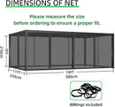 12x20FT Mosquito Netting for Gazebo,Pergola,Pop up Canopy Tent,6-Panel with Zipper for Outdoor Patio,Backyard (Black,Mosquito Net Only) by GreenHaven Gardens