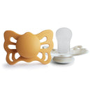 FRIGG Butterfly Anatomical SilkySoft Silicone Baby Pacifier | Made in Denmark | BPA-Free (Honey Gold/Cream, 0-6 Months) by TinyTreasures Baby Boutique