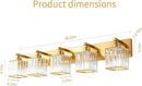 Modern 5-Light Gold Brushed Brass Finish Crystal Wall Light for Bathroom Vanity by CozyNest Decor