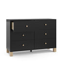 Storkcraft California 6-Drawer Double Dresser (Black with Driftwood) - GREENGUARD Gold Certified, Interlocking Drawer System, Dresser Drawer Organizer for Kids Bedroom by TinyTreasures Baby Boutique