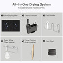 BOOSINY 2 Tier Grey Large Stainless Steel Dish Drainers Drying Rack for Kitchen Counter with Drainboard, Rust Proof Metal, Space Saving, Modern Aesthetic, Compact Plates Strainers with Extra Mat by CozyNest Decor
