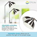 OttLite Covington Floor Lamp - Brushed Nickel, Adjustable Modern & Contemporary LED Light by CozyNest Decor