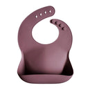 mushie Silicone Baby Bib | Adjustable Fit Waterproof Bibs (Dusty Rose) by TinyTreasures Baby Boutique