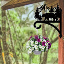 peacoblue Iron Plant Hanger Hook for Outdoor Indoor Hanging Plant Flower Fern Pot Lantern Bird Feeder,12"x15" Weather Resistant Metal Wall Holder for Porch Garden Farmhouse(Forest Bear and Mountain) by GreenHaven Gardens