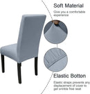 JQinHome Dining Room Chair Covers Set of 8, High Stretch Chair Slipcover Removable Washable Chair Seat Protector Cover for Home Party Hotel Wedding Ceremony (Light Grey) by CozyNest Decor