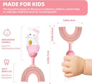 U-Shaped Toothbrush for Kids Ages 2-7，Soft Food-Grade Silicone for Sensitive Gums，360° Teeth Cleaning Design，Training & Travel-Friendly Toddler's Toothbrush (Pink) by TinyTreasures Baby Boutique