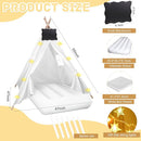6 Pcs Kids Teepee Tent Bulk with Light String Inflatable Airbed Bedding Fitted Sheet and Markeable Small Blackboards for Boys Girls Indoor Outdoor Slumber Party (White) by TinyTreasures Baby Boutique