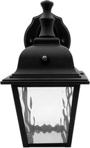 Maxxima LED Porch Lantern Outdoor Wall Light Fixture - Black, Clear Water Glass, Photocell Sensor, 875 Lumens, 3000K Warm White, Dusk to Dawn Light Sensor, Exterior Decorative Light by GreenHaven Gardens