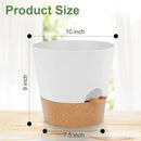 Ynnico10 inch Plant Pots, Self-Watering Planters with Drainage Holes & Saucers for Indoor and Outdoor Plants (2-Pack,White by GreenHaven Gardens
