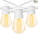 SUNTHIN White String Lights, 48ft White Outdoor Lights with 16 1W Shatterproof LED Bulbs for Patio, Garden, Backyard, Porch, Cafe, Deck, Wedding, Party by GreenHaven Gardens