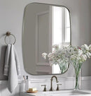 ANDY STAR Brushed Nickel Oblong Mirror, 36x40 Inch Brushed Nickel Oval Mirror for Bathroom with Stainless Steel Metal Frame, Wall Mouned for Bathroom, Living Room, Entryway by CozyNest Decor