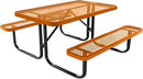 Coated Outdoor Furniture Heavy-Duty Portable Outdoor Kids Table, Expanded Metal Kids Picnic Table, Commercial-Grade Picnic Table, Made in America (4ft Rectangular, Childrens, Orange) by GreenHaven Gardens