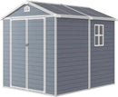 Storage Shed Plastic Outdoor Storage Shed Waterproof Container House with Lockable Door and Transparent Window for Garden, Lawn, Backyard, Patio (6x8FT) by GreenHaven Gardens