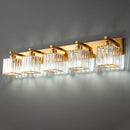 Modern 5-Light Gold Brushed Brass Finish Crystal Wall Light for Bathroom Vanity by CozyNest Decor