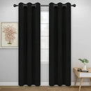 Easy-Going Blackout Curtains for Bedroom, Solid Thermal Insulated Grommet and Noise Reduction Window Drapes, Room Darkening Curtains for Living Room, 2 Panels (34x72 in, Black) by CozyNest Decor